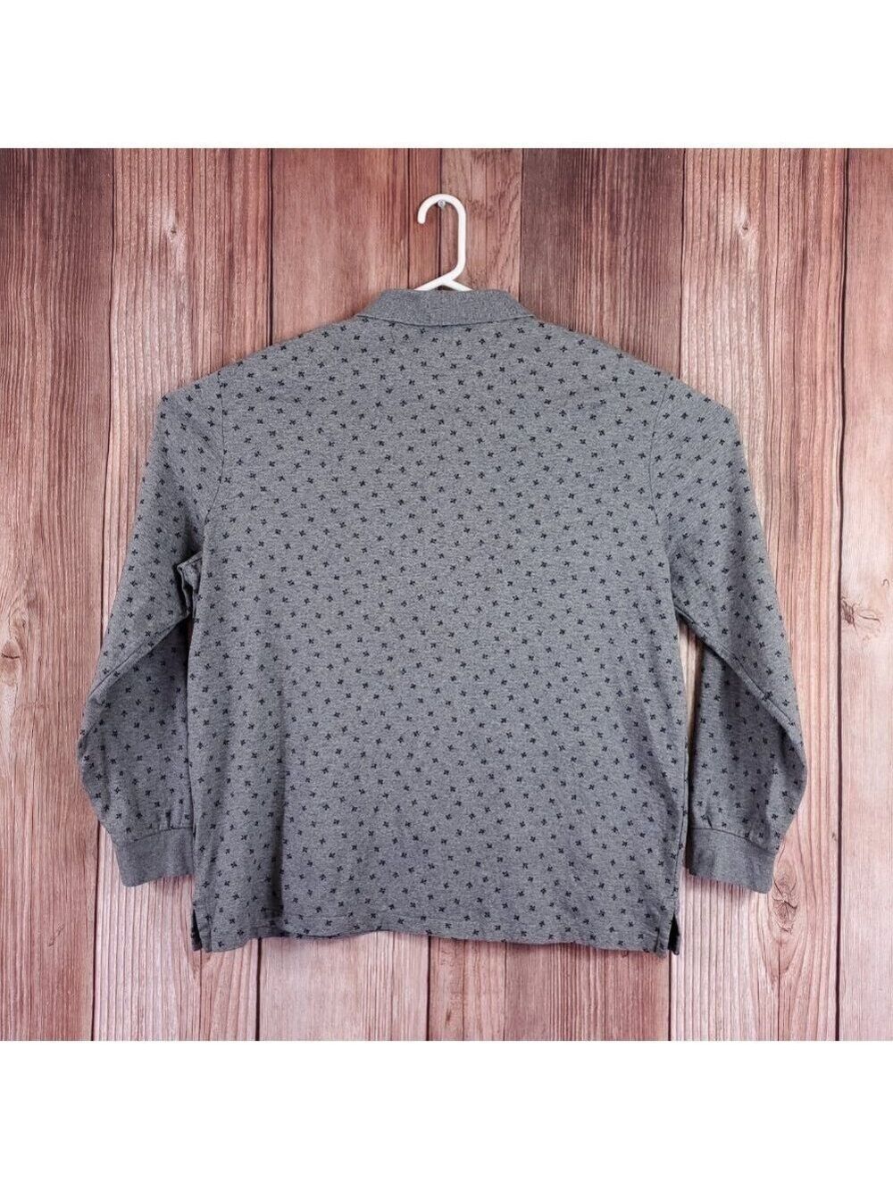 Polo Ralph Lauren Polo Shirt Mens XL Long Sleeve Gray Geometric AOP Classic Fit - Picture 3 of 15